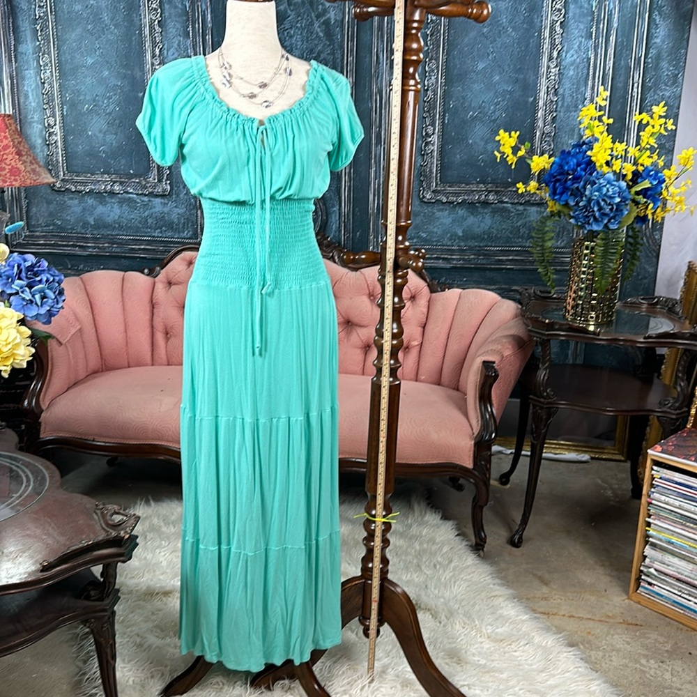 Jersey fabric- soft -multi tiered dress bright spring color